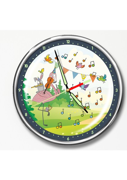 Premium Gece Parlayan Çocuk Odası Duvar Saati FS-1557