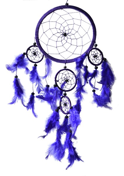 Üç Gözlü Mor Rüya Kapanı / Dreamcatcher 16,5 cm çap