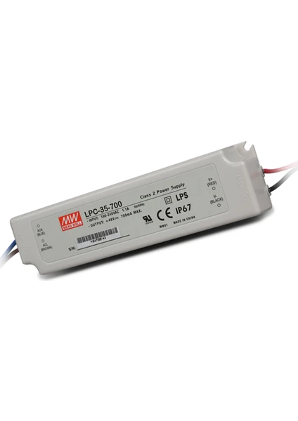 Mean Well  LPC 35 700 9 48 Volt 700 mA IP67 Adaptör