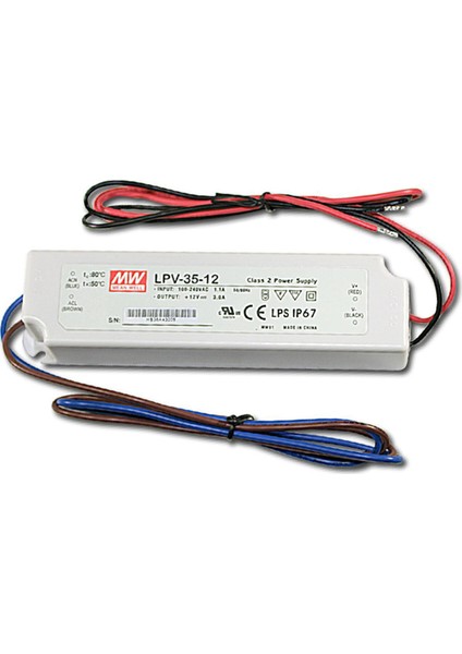 LPV 35 12 12 Volt 3 Amper IP67 Adaptör