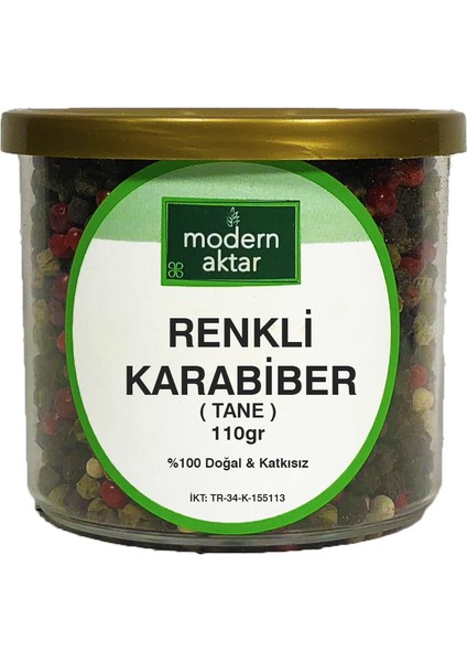 Modern Aktar Doğal Renkli Karabiber Tane 110 gr