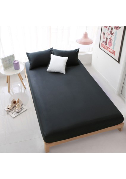 Tek Kişilik Lastikli Çarşaf Seti - Siyah 100 x 200