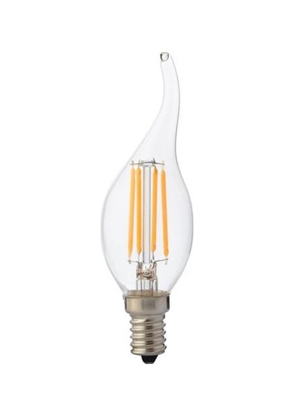 Flame 4W E14 Duy Filament Kıvrık Mum LED Ampül 6400K Beyaz Işık fiyatları