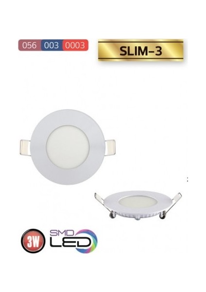 Slim3 6400K Beyaz Işık 3W Smd Led Sıva Altı Led Armatür