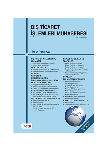 Dış Ticaret İşlemleri Muhasebesi