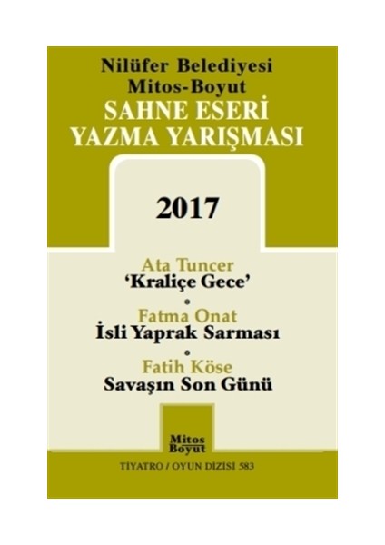 Sahne Eseri Yazma Yarışması 2017