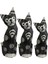 Üçlü Ahşap Otantik Kedi Biblo 25 Cm 1