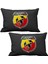 Abarth Egzos Fiat 2 li Lüks Araç Boyun Yastığı Siyah ve Ahşap Logo Anahtarlık 1