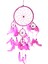 Üç Gözlü Pembe Rüya Kapanı / Dreamcatcher 16,5 cm çap 1