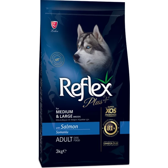 Reflex  Plus Orta&Büyük Irk Somonlu Yetişkin Köpek Maması 3 Kg