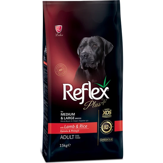 Reflex Plus Orta ve Büyük Irk Kuzu Etli Yetişkin Köpek Maması 15kg