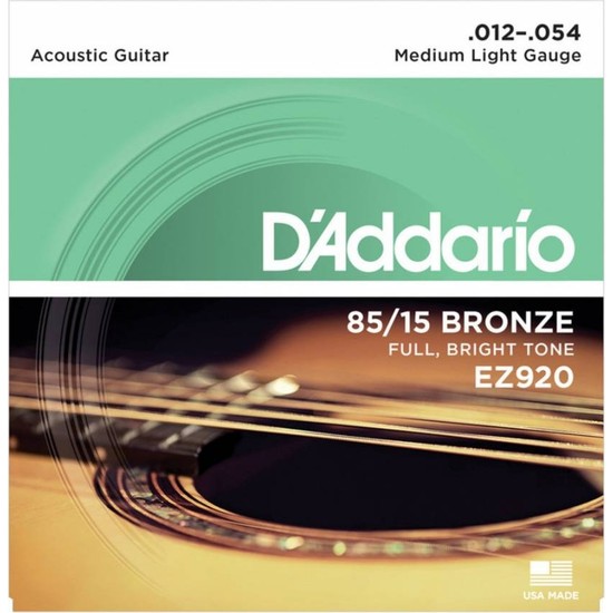 D'Addario EZ920 85/15 Bronze Akustik Gitar Teli (12-54)