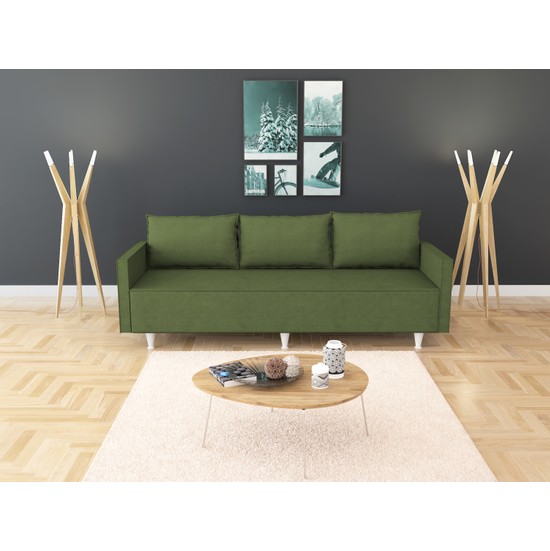 Evdemo Safir 3 Lü Kanepe Haki Yeşil Fiyatı Taksit Seçenekleri