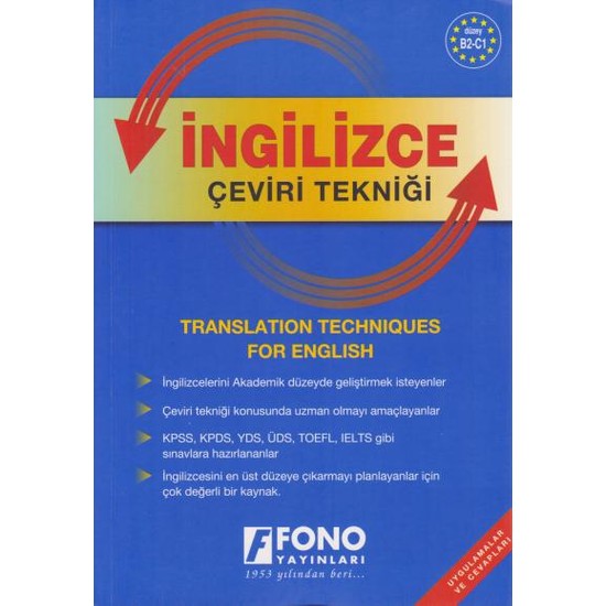 Fono İngilizce Çeviri Tekniği Uygulamalar ve Cevapları - Birsen Çankaya