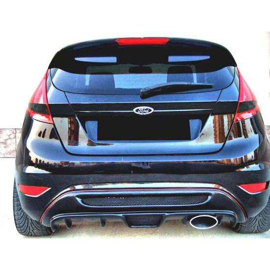 Ford Fiesta 2009 - 2016 Izgaralı Arka Tampon Eki - Difüzör (Plastik)