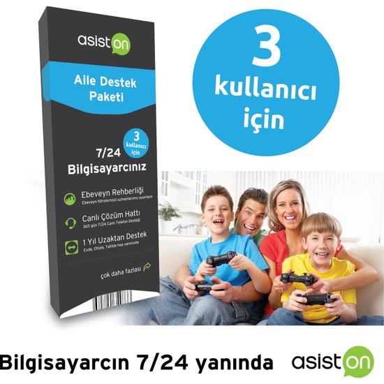 Asiston 1 Yıl 7/24 Aile Destek Paketi 3 Kullanıcı Fiyatı
