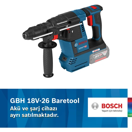 Bosch Professional GBH 18V-26 Akülü Kırıcı / Delici Makinesi Baretool Aküsüz Solo