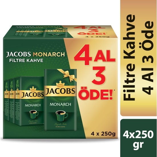 Jacobs Monarch Filtre Kahve 250 gr 4 Al 3 Öde ! Fiyatı