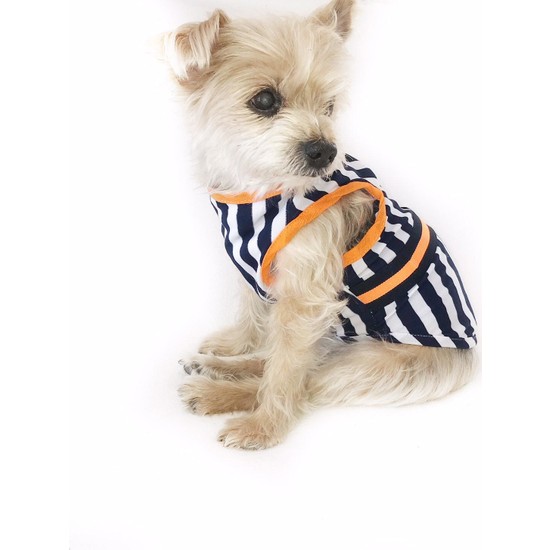 Kemique Navy Stripes Orange Atlet By Köpek Kıyafeti Köpek Fiyatı