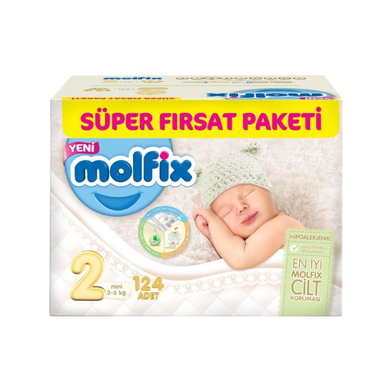 Molfix Bebek Bezi Süper Fırsat Paketi 2 Beden 124 Adet Fiyatı