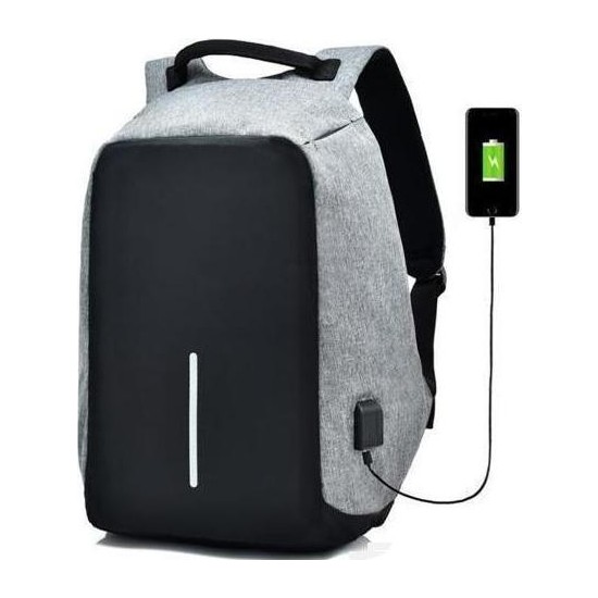 Thepack USB Portlu Powerbank'li Gizli Fermuarlı Laptop Çantası