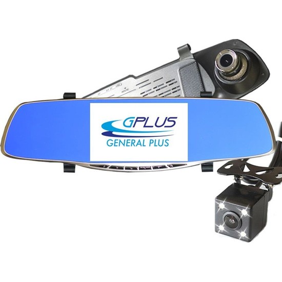 General Plus GP50HD Plus IPS Ekran Geri Vites Park Çizgili Türkçe Full HD Gece Görüşlü Metal Çerçeve Çift Yön Dikiz Aynalı Araç Kamerası
