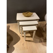 Akset 3Lü Lüx Zigon Sehpa Krem