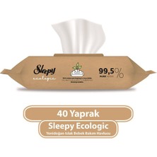 Sleepy Ecologic Yenidoğan Islak Bebek Bakım Havlusu 40 Yaprak