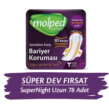 MOLPED SÜPERNİGHT HİJYENİK PED UZUN SÜPER AVANTAJ PAKETİ 78 ADET