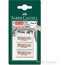 Faber-Castell Bls. 7086/48 Plastik Beyaz Silgi 3'lü