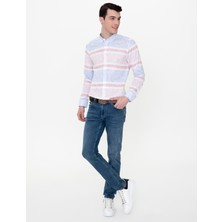 Pierre Cardin Erkek Turuncu Slim Fit Uzun Kollu Gömlek 50249758-VR051