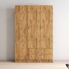 Tanmob 3 Kapılı Iki Çekmeceli Geniş Gardrop Çam - GRD0502