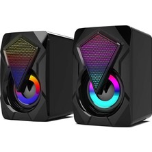 UltraTekno Rgb Işıklı Gaming Pc Bilgisayar Hoparlörü 1+1 Speaker X2