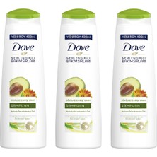 Dove Dökülmeye Karşı Bakım Şampuanı Avokado ve Kalendula Özleri 400 ml - 3'lü