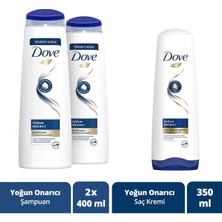 Dove Yoğun Onarıcı Bakım Paketi Şampuan 400 ml x 2'li Saç Bakım Kremi 350  ml