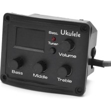 Ukulele Piezo Pickup 3 Bantlar Eq Ekolayzır Tuner Sistemi ile LCD Ekran