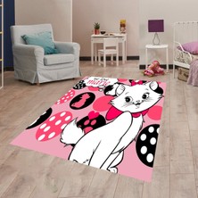 Bona Fortuna Kedi Desenli Dijital Baskı Yıkanabilir Kaymaz Taban Çocuk Odası Halısı