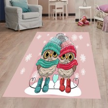 Bona Fortuna Baykuş Desenli Dijital Baskılı Kaymaz Taban Çocuk Odası Halısı