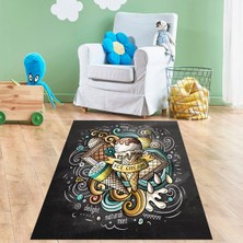 Bona Fortuna Dondurma Ice Cream Desen Dijital Baskı Yıkanabilir Kaymaz Taban Yıkanabilir Çocuk Odası Halısı
