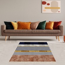Bona Fortuna Kazayağı Desenli Renk Geçişli Dijital Baskılı Kaymaz Taban Modern Salon Halısı ve Yolluk