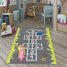 Bona Fortuna Seksek Oyun Halısı Dijital Baskı Yıkanabilir Kaymaz Taban Çocuk Odası Halısı 