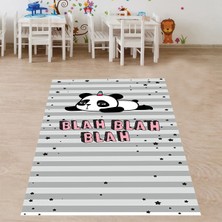 Bona Fortuna Panda Desenli Dijital Baskı Yıkanabilir Kaymaz Taban Leke Tutmaz Çocuk ve Bebek Odası Halısı