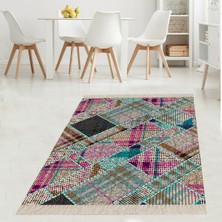 Bona Fortuna Geometrik Desenli Renk Geçişli Dijital Baskı Yıkanabilir Kaymaz Taban Çocuk Odası Halısı