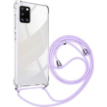 Tria Samsung Galaxy A31 Boyundan Askılı Ipli Şeffaf Darbe Emici Silikon Telefon Kılıfı