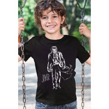 Rock&Roll Paltolu Joker Siyah Kısa Kollu Erkek Çocuk T-Shirt