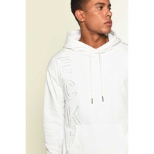 Benny Erkek Beyaz Hoodie