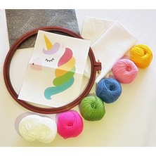 Bade Tasarım Atölyesi Bade  Unicorn 6 Renkli Punch Nakış Seti Açıklamayı Okuyun