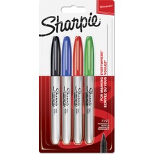 Sharpie Permanent Marker Kalem Fine Uç 4 Basic Renk