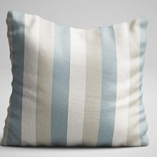 Cango Home Mavi Bej Çizgili Dijital Baskılı Çift Taraflı Kırlent Kılıfı - Otyk054-Ct