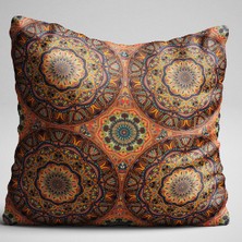 Cango Home Turuncu Etnik Retro Vintage Desenli Dijital Baskılı Çift Taraflı Kırlent Kılıfı - Otyk014-Ct